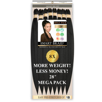 Smart Braid Pre-Stretched Braiding Hair 28 Inch 8X Pack