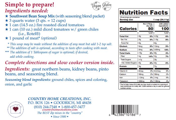 Southwest Bean Soup Mix