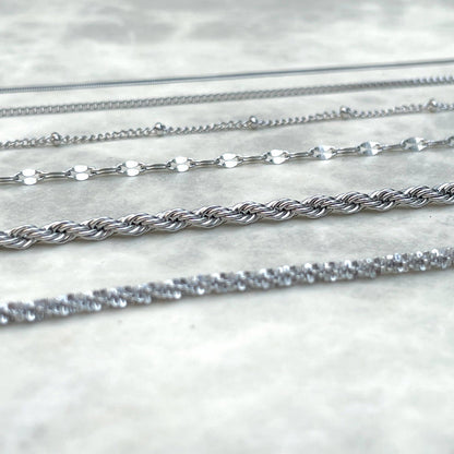 Sparkle Rope Dainty Silver Bracelet - Waterproof