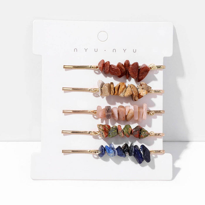 Stone Hair Clip Set