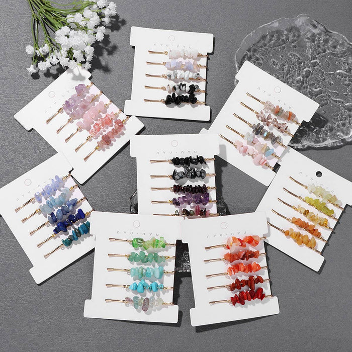 Stone Hair Clip Set