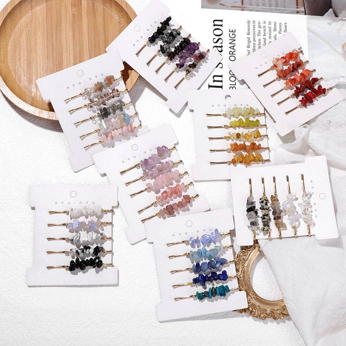 Stone Hair Clip Set
