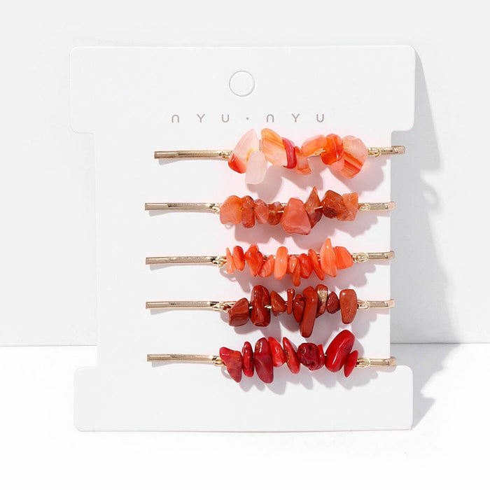 Stone Hair Clip Set
