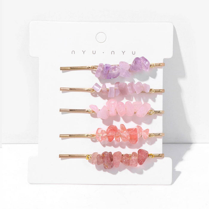 Stone Hair Clip Set