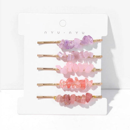 Stone Hair Clip Set