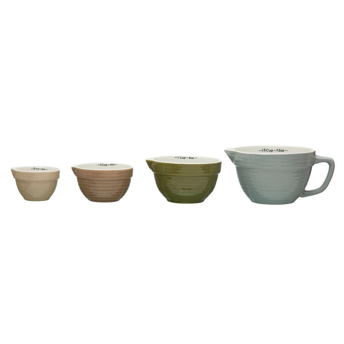 Stoneware Batter Bowl Measuring Cups Set