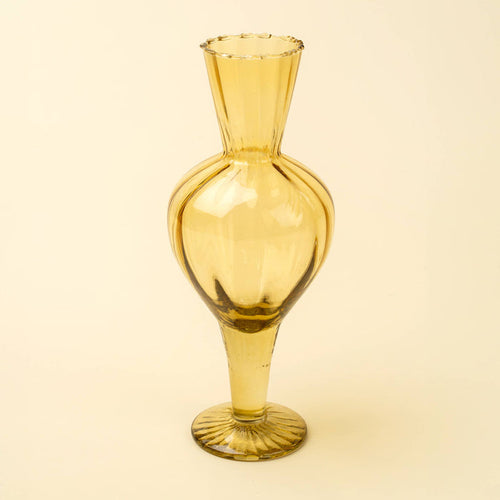 Sundae Glass Vase Lg. Amber