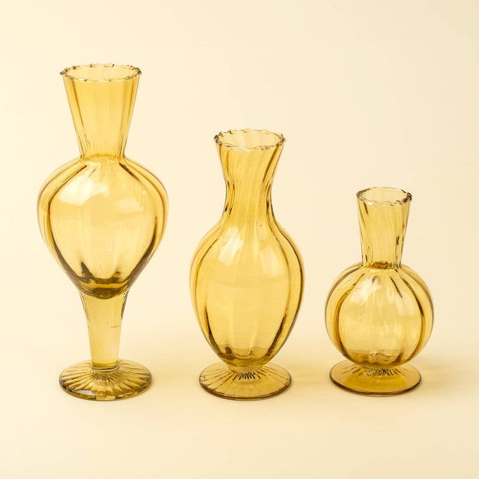 Sundae Glass Vase Lg. Amber