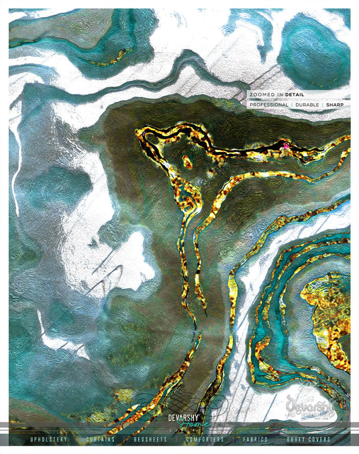 The Flowing Art Turquoise PREMIUM Curtain Panel. Available on 12 Fabrics. Made to Order. 100296