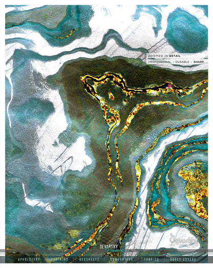 The Flowing Art Turquoise PREMIUM Curtain Panel. Available on 12 Fabrics. Made to Order. 100296