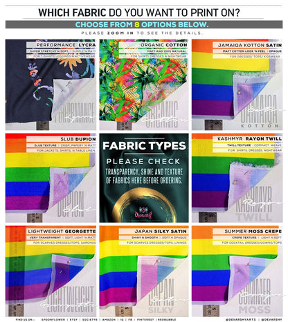 Tiles Pattern Apparel Fabric 3Meters+, 9 Designs | 8 Fabrics Option | Moroccan Fabric By the Yard | 035