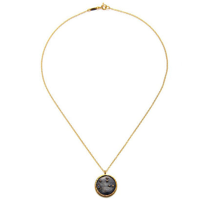 Virgo Zodiac Necklace Gunmetal
