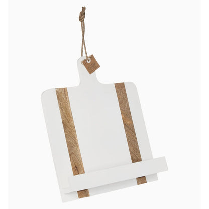 White Wooden Cookbook Stand