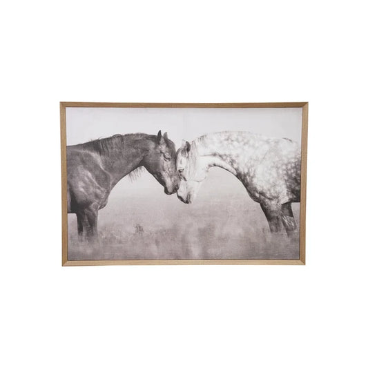 Wood Framed Horse Canvas Wall Art