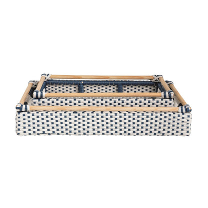 Woven Blue & White Tray- 2 Sizes
