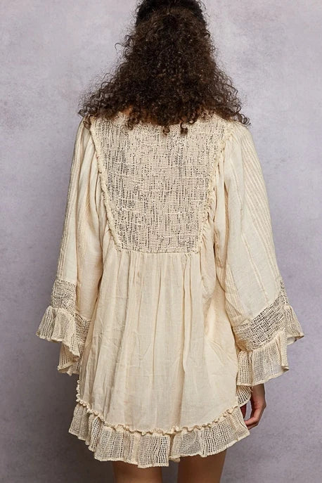 Woven Sparkle Poncho Top
