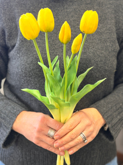 Yellow Real Touch Picked Tulip Bundle