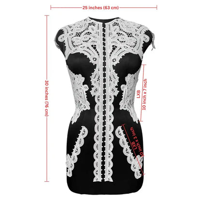 Size reference of floral yoke set by Ani Accessories for accurate fitting on women’s shirts for fashion tailoring use guide